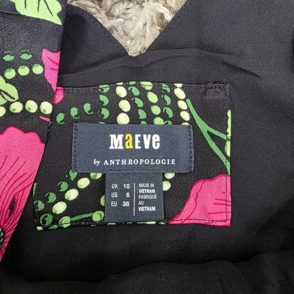 Maeve by Anthropologie Floral Ruched Midi Dress Size 6 - Picture 8 of 11